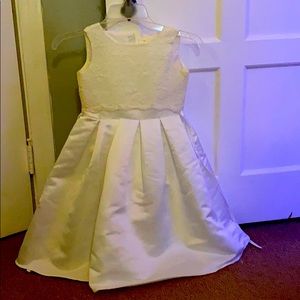 White satin and lace dress